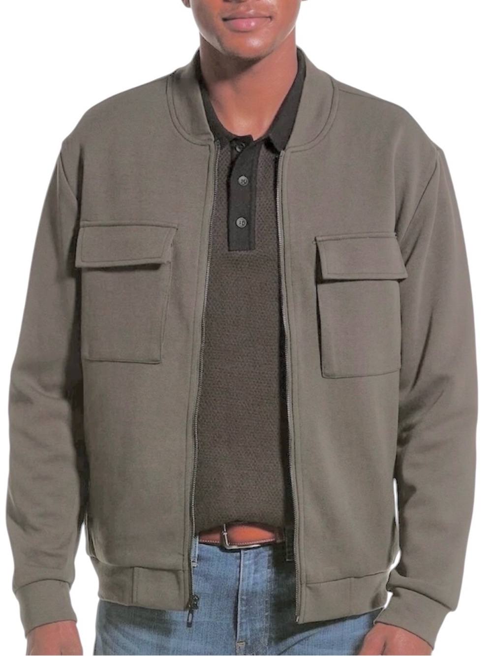 Elie Tahari Men's Full-Zip Utility Bomber Jacket Sz L